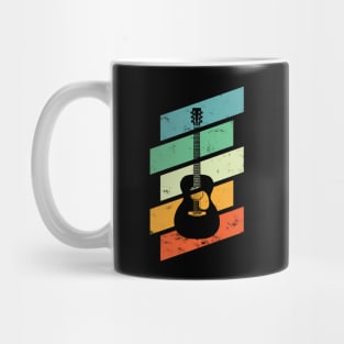 Vintage Style Concert Style Acoustic Guitar Retro Colors Mug